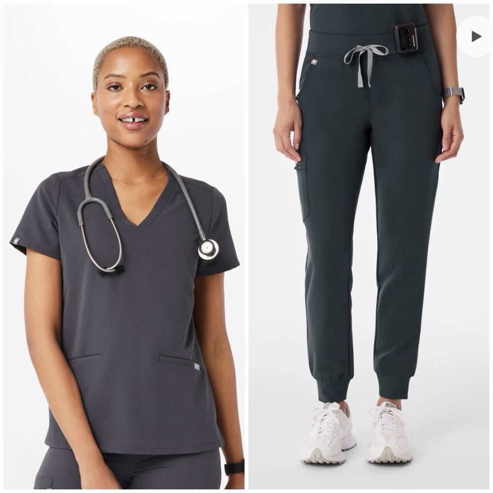 FIGS Dark Harbor Scrub Set Zamora Joggers + Casma Top Size Small PO 1738